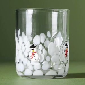 Anthropologie snowman juice glass